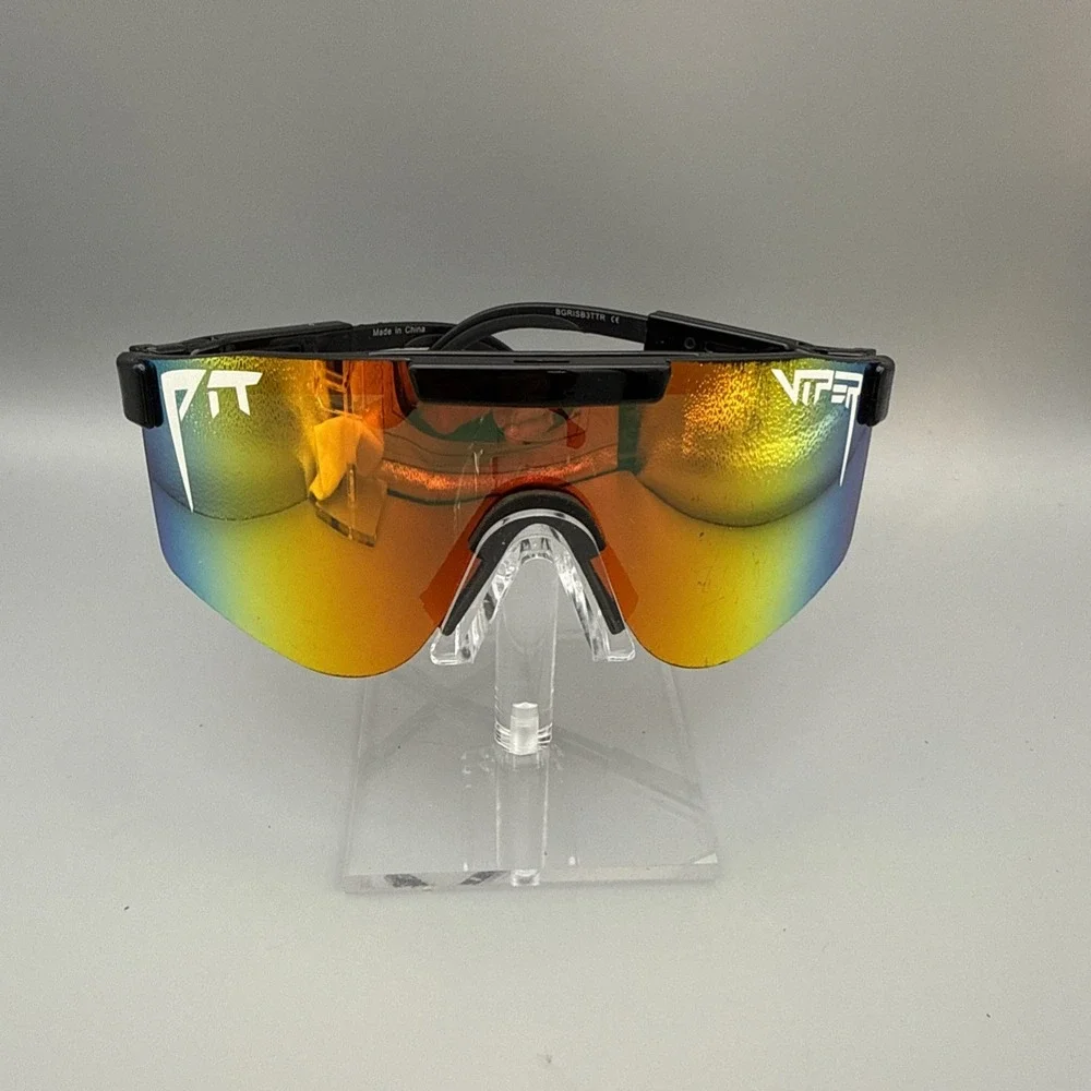 Pit Viper The Mystery Polarized Sunglasses w/ mirror lenses black frames